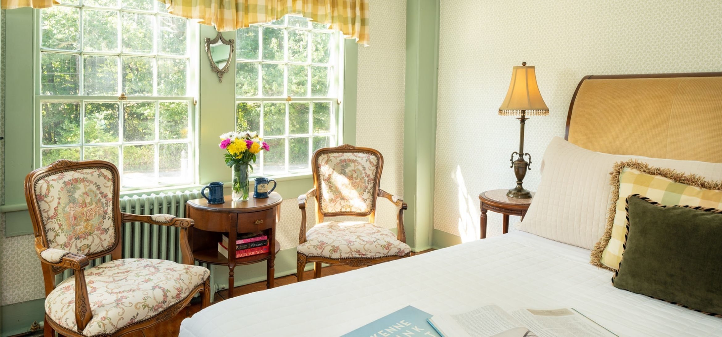 Lyman Room bed and sitting area at our Kennebunkport bed and breakfast