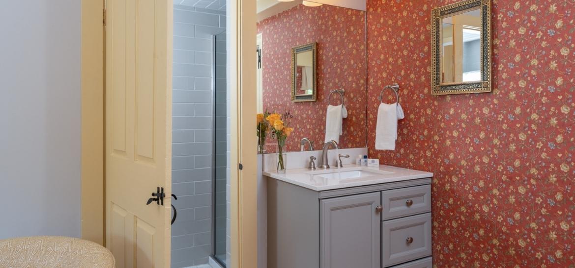 The bathroom in the Bourne Room at our Kennebunkport, Maine B&B