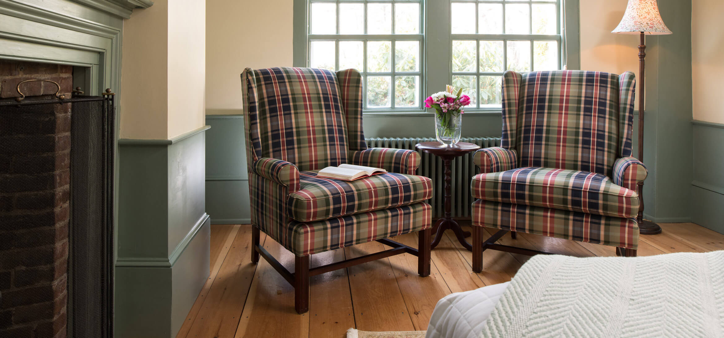 Ralph's Library sitting area at our Kennebunkport bed and breakfast