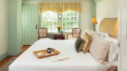 Lyman Room bed and sitting area at our Kennebunkport, Maine B&B