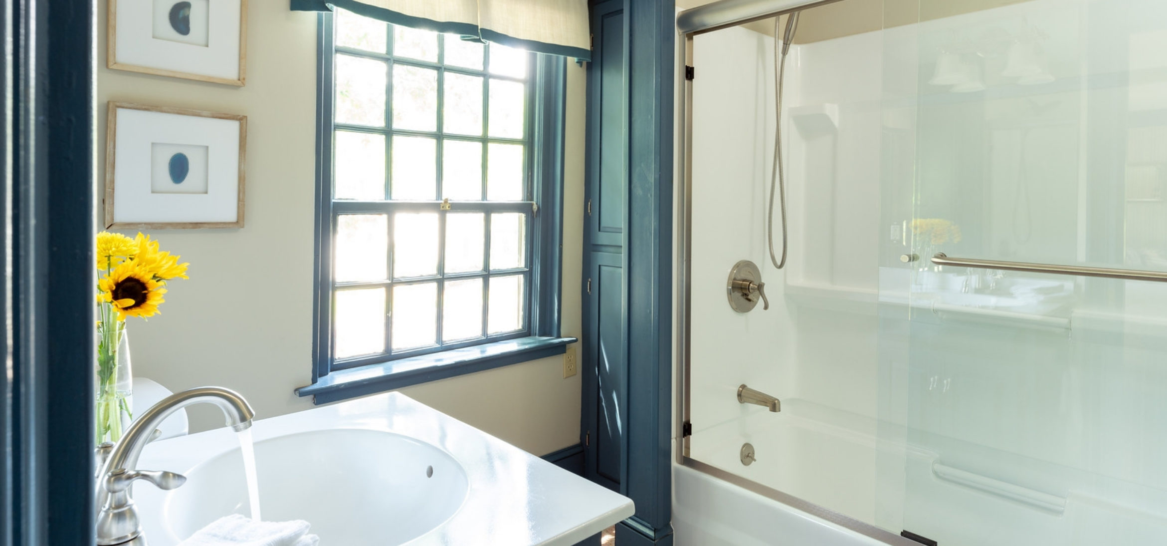 Sweet Haven Room bathroom at our bed and breakfast in Kennebunkport, Maine