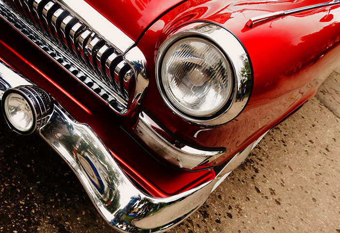 A classic car at a museum in Kennebunkport, Maine