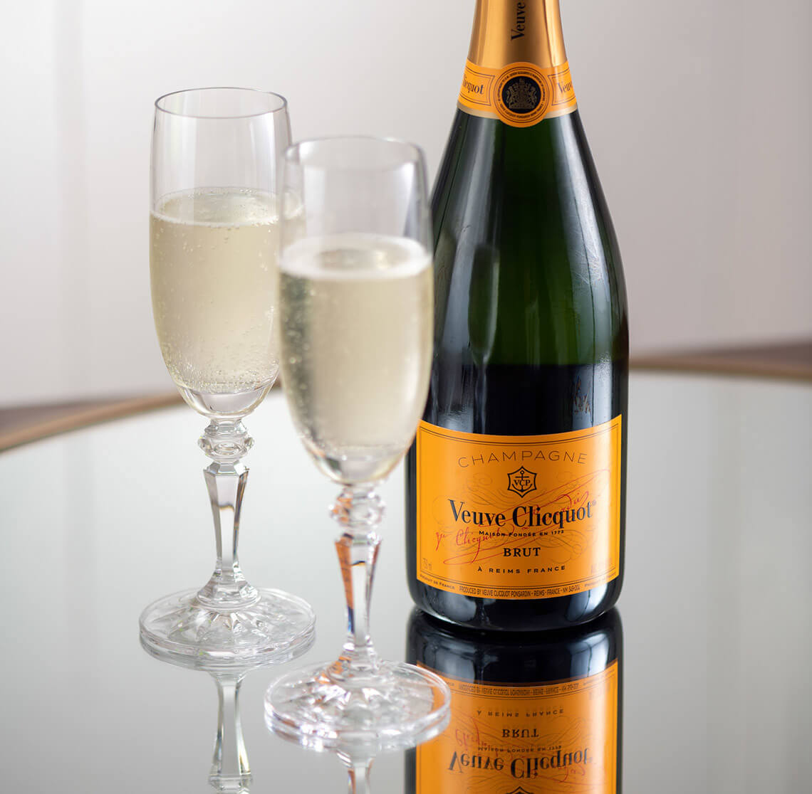 Bottle of Veuve Clicquot champagne