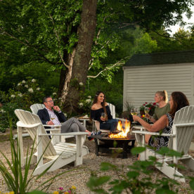 Friends around the firepit